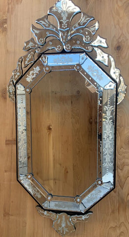 Venetian Etched Glass Wall Mirror Venetian Etched Glass Wall Mirror