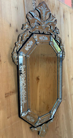 Venetian Etched Glass Wall Mirror Venetian Etched Glass Wall Mirror