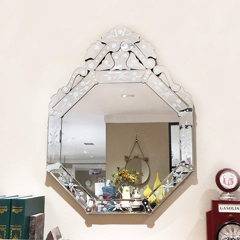Luxury Wall Mounted Squared Mirror, Venetian Mirror Decor Luxury Wall Mounted Squared Mirror, Venetian Mirror Decor