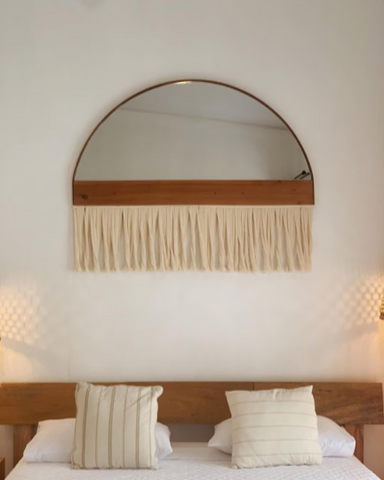 Handmade accent bar- Boho Mirror, Half-Moon Mirror, Macrame Mirror, Modern Mirror Handmade accent bar- Boho Mirror, Half-Moon Mirror, Macrame Mirror, Modern Mirror