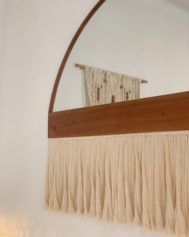 Handmade accent bar- Boho Mirror, Half-Moon Mirror, Macrame Mirror, Modern Mirror Handmade accent bar- Boho Mirror, Half-Moon Mirror, Macrame Mirror, Modern Mirror