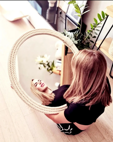 Nautical Round Mirror Twisted Rope Home Decor Art Wall Hanging Mirror Oval mirror with cotton rope Nautical Round Mirror Twisted Rope Home Decor Art Wall Hanging Mirror Oval mirror with cotton rope