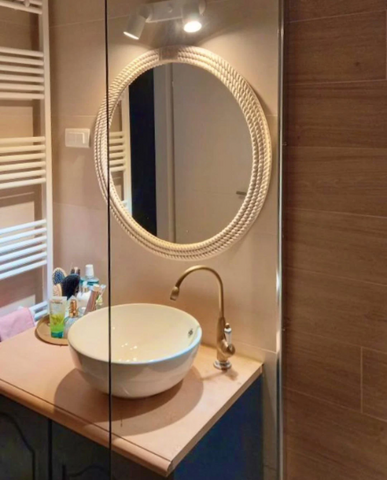 Nautical Round Mirror Twisted Rope Home Decor Art Wall Hanging Mirror Oval mirror with cotton rope Nautical Round Mirror Twisted Rope Home Decor Art Wall Hanging Mirror Oval mirror with cotton rope