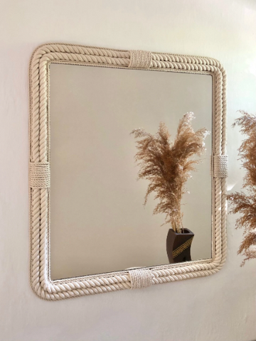 Mirror Wall Rope Mirror, Coastal Mirror, Cotton Rope Mirror, Handmade Nautical Mirror, Rope Mirror Frame Mirror Wall Rope Mirror, Coastal Mirror, Cotton Rope Mirror, Handmade Nautical Mirror, Rope Mirror Frame