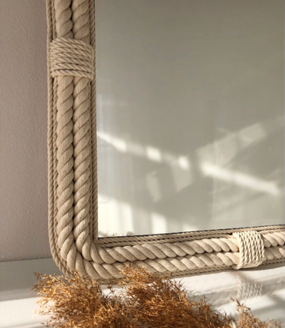 Mirror Wall Rope Mirror, Coastal Mirror, Cotton Rope Mirror, Handmade Nautical Mirror, Rope Mirror Frame Mirror Wall Rope Mirror, Coastal Mirror, Cotton Rope Mirror, Handmade Nautical Mirror, Rope Mirror Frame