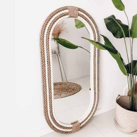 Chunky Rope Mirror, Handmade Nautical Mirror, Rope Mirror Frame, Boho Nursery Mirror Chunky Rope Mirror, Handmade Nautical Mirror, Rope Mirror Frame, Boho Nursery Mirror