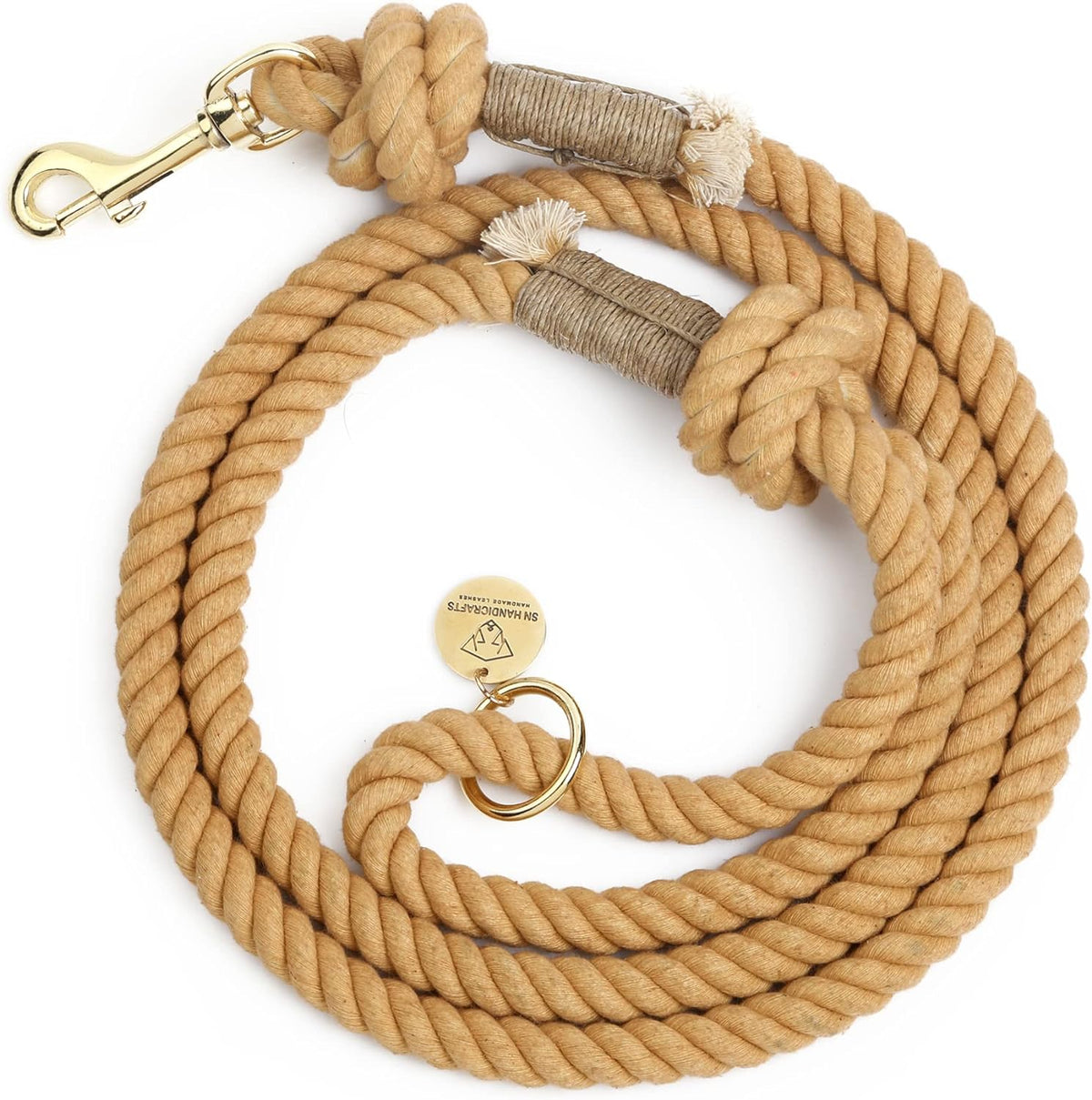 Caramel Handmade Rope Leashes for Dogs Rope Dog Leash Rope Cute Dog Leash Braided Dog Leash Cotton Rope Leash for Medium Dogs Large Dogs 5FT Organic Cotton
