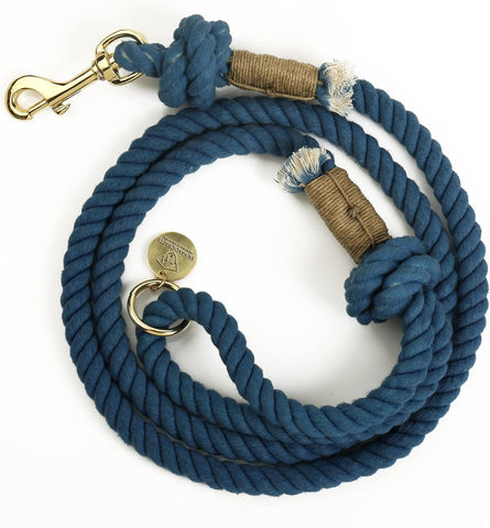 Solid Blue Color Handmade Rope Leashes for Dogs Rope Dog Leash Rope Cute Dog Leash Cotton Rope Leash for Medium Dogs Large Dogs 5FT Organic Cotton
