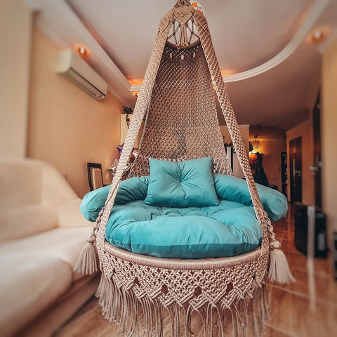 Beautiful Hanging Macrame Round Swing, Macrame Swing Chair, Outdoor Indoor Swing, Hanging Chair Beautiful Hanging Macrame Round Swing, Macrame Swing Chair, Outdoor Indoor Swing, Hanging Chair