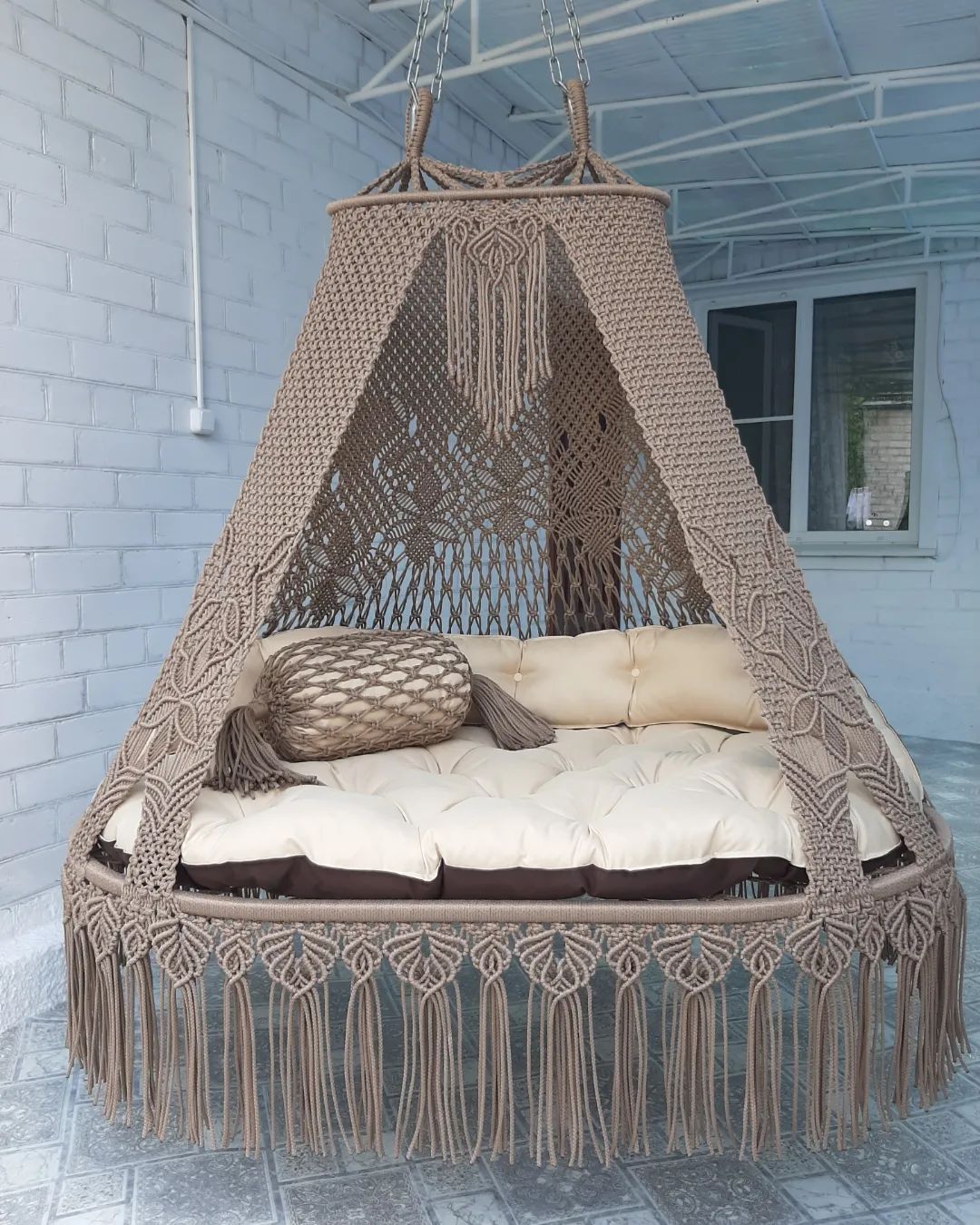 Large Macrame Sofa Bed Hanging Swing Chair buy online SN