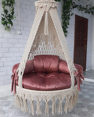 Super Luxury Macrame Swing Chair, Hanging Hammock Chair