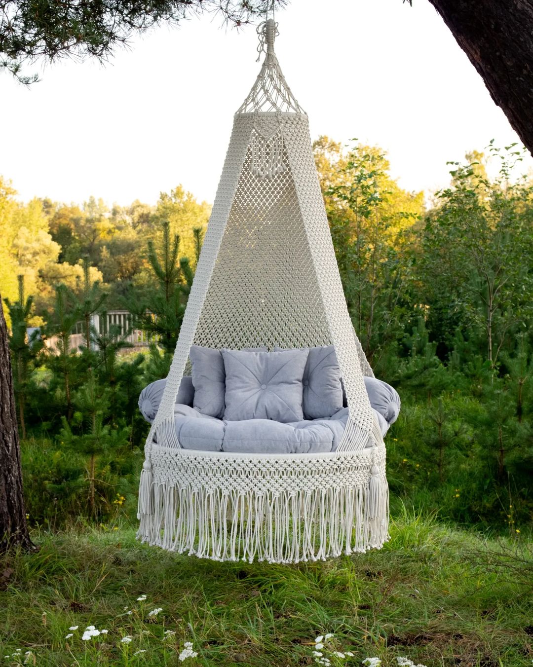 Beautiful Bohemian Macrame Hanging Hammock Swing Chair buy online SN Handicrafts