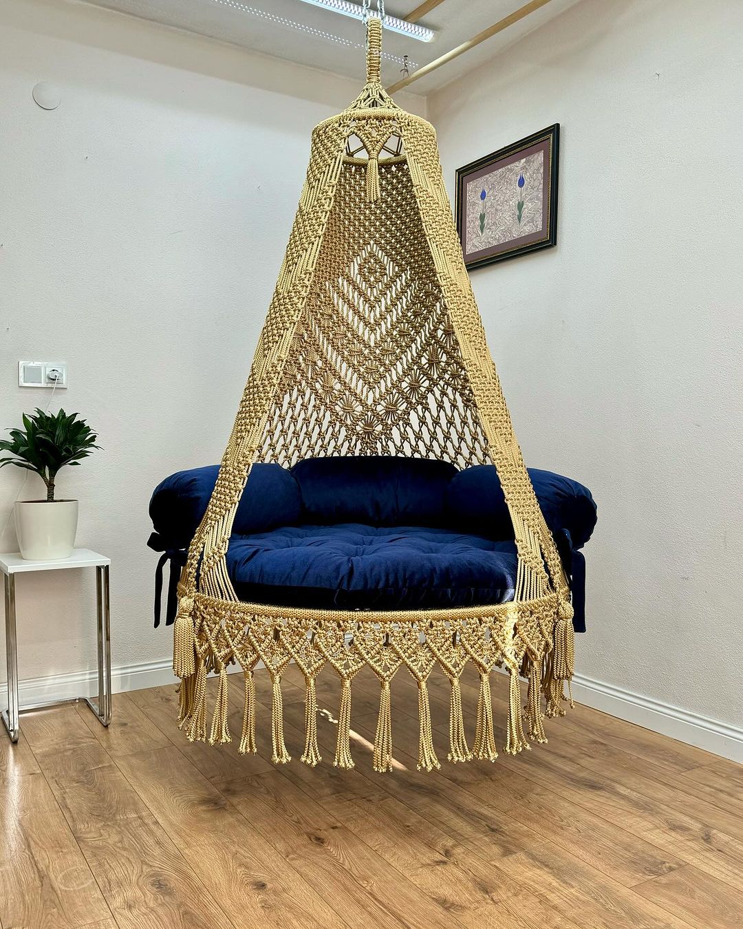 Boho Macrame Hanging Chair Cushion Hanging Chair For Bedroom Boho