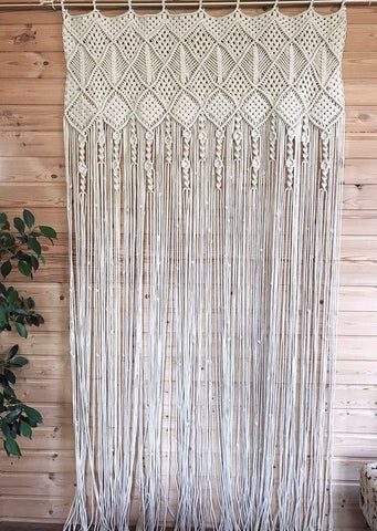 Bohemian Cotton Design Macrame Wall Curtain, Wall Hanging Decor