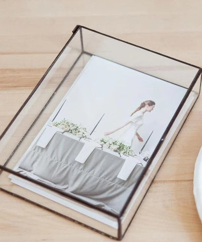 BLACK | Glass Photo Box | Photographer Box | Wedding Gift