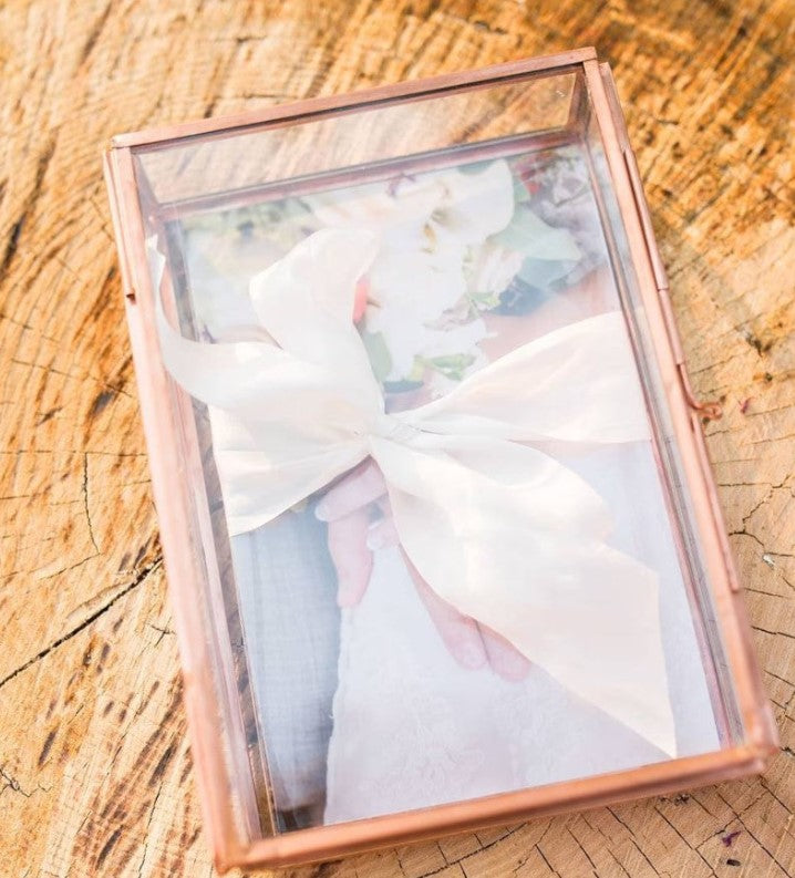 Rose Gold| Glass Photo Box | Photographer Box | Wedding Gift