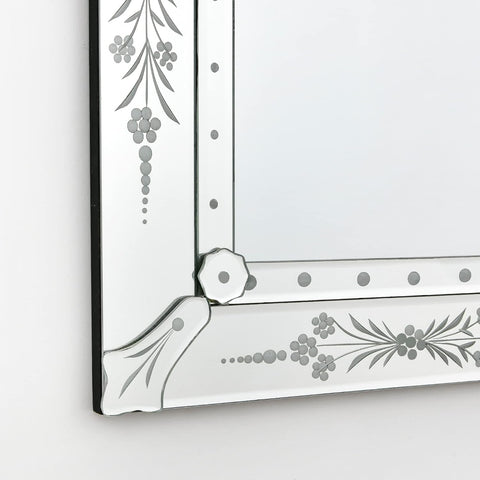 Wall Mounted Squared Mirror, Venetian Mirror Decor