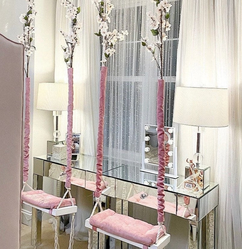 Beautiful Indoor or Outdoor Adults and Kids Swing with Elegant Cream Cushion. Perfect Birthday or Christmas Gift
