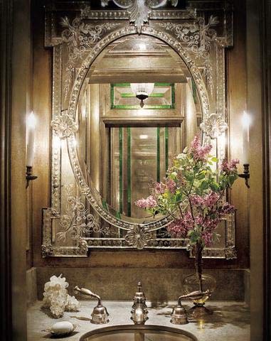 Glass Venetian Oval Glass Mirror Wall Mount