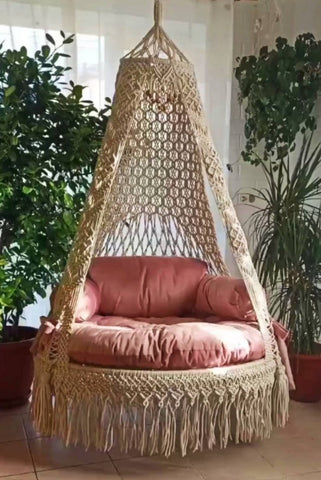 Beautiful Handmade Macrame Swing Chair, Hanging Hammock Chair