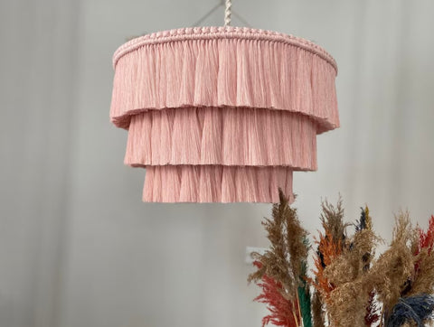 Boho light. Fringe Chandelier, Tassel Lamp Shade