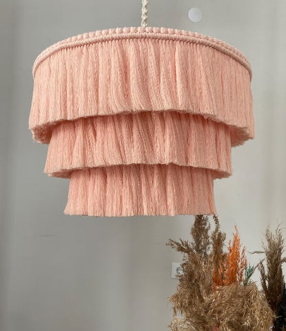 Boho light. Fringe Chandelier, Tassel Lamp Shade