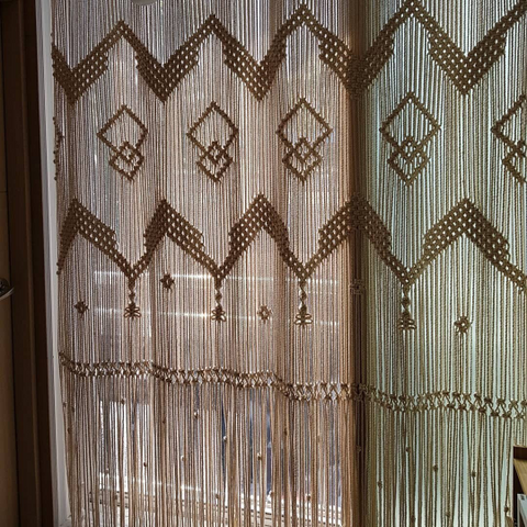 Macramé Wall Curtain / Macrame Boudoir decor/ Macrame Door