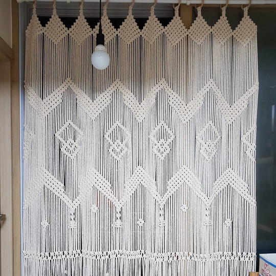 Macramé Wall Curtain / Macrame Boudoir decor/ Macrame Door