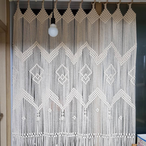 Macramé Wall Curtain / Macrame Boudoir decor/ Macrame Door