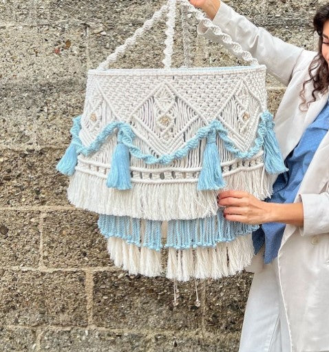 Macrame chandelier bohemian lamp room decor aesthetic boho boho decor college house decor