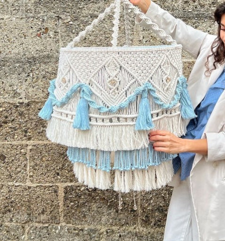 Macrame chandelier bohemian lamp room decor aesthetic boho boho decor college house decor