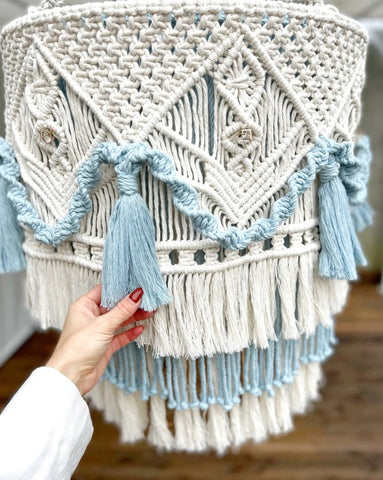 Macrame chandelier bohemian lamp room decor aesthetic boho boho decor college house decor