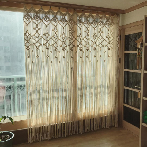 Large Design Macrame Curtain Beautiful Handmade Wall Hanging