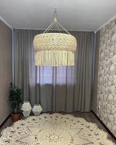 Handmade Macrame Boho light, Tassel Lamp Shade Macrame Chandelier, Bohemian Lamp Shade, Bohemian Decoration