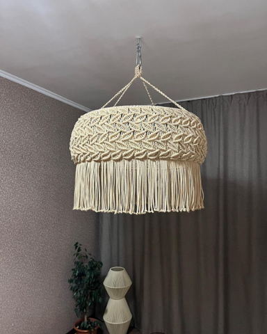 Handmade Macrame Boho light, Tassel Lamp Shade Macrame Chandelier, Bohemian Lamp Shade, Bohemian Decoration