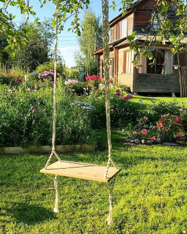 Macrame Wood Swing, Wood Swing, Tree Swing Adult, Boho Swing