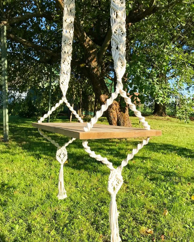Macrame Wood Swing, Wood Swing, Tree Swing Adult, Boho Swing