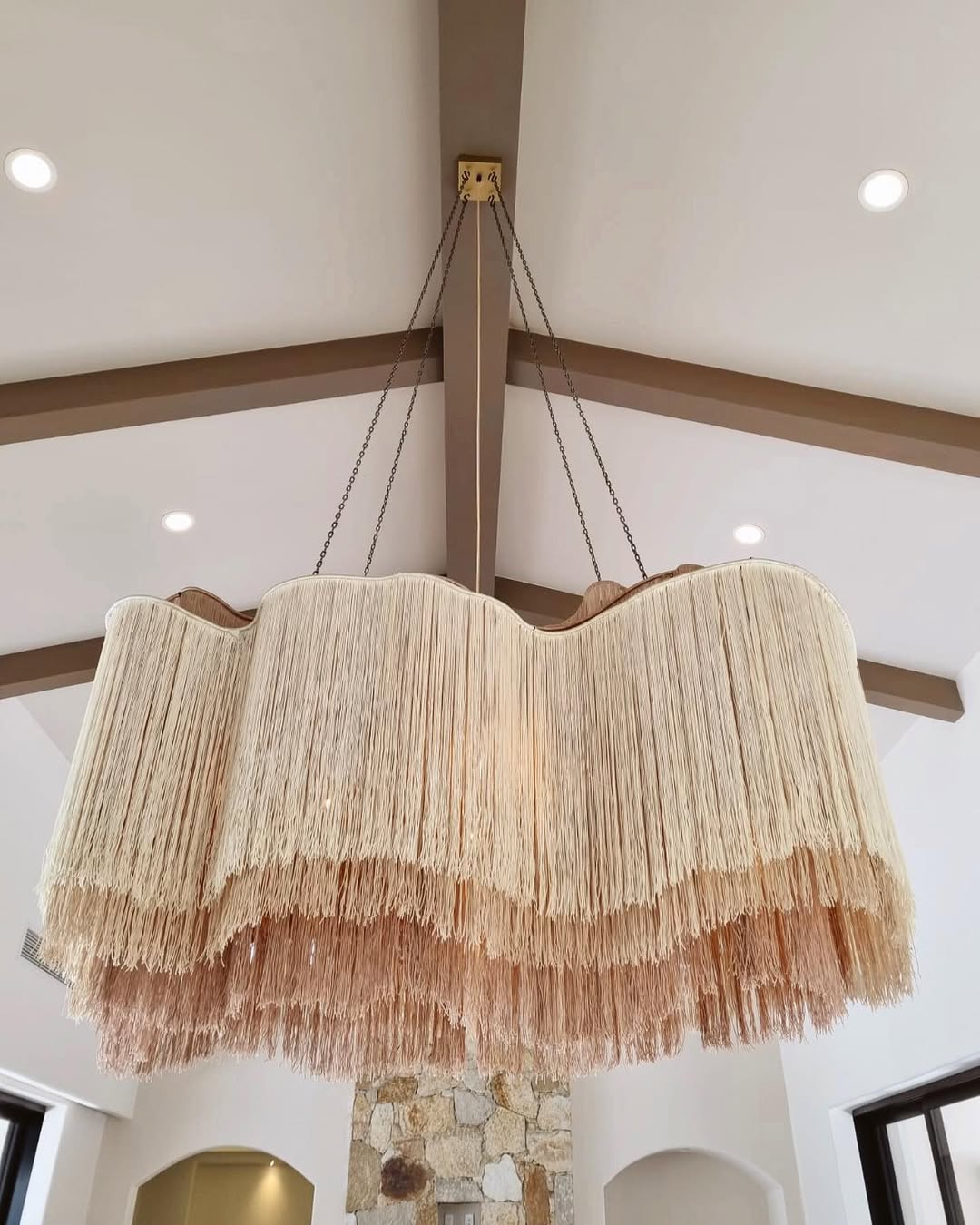 Large Macrame Chandelier, Tassel Fringe Pendant Light, Living Room Decor Tassel Fringe Pendant Light, Living Room Decor , Medusa Lampshade