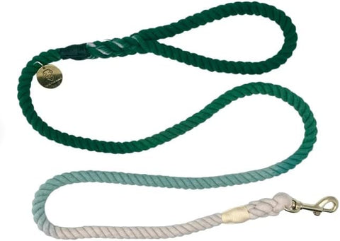 Green Ombre Cotton Rope Dog Leash Handmade Rope Leashes for Dogs Rope Dog Leash Rope Cute Dog Leash Braided Dog Leash Cotton Rope Leash for Small Dogs 5FT Organic Cotton
