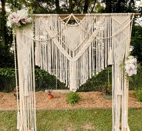 Macrame Tassel Wedding Backdrop, Macrame Wedding Arch Arbor, Macrame Wall Hanging Macrame Door Hanging Wedding decoration