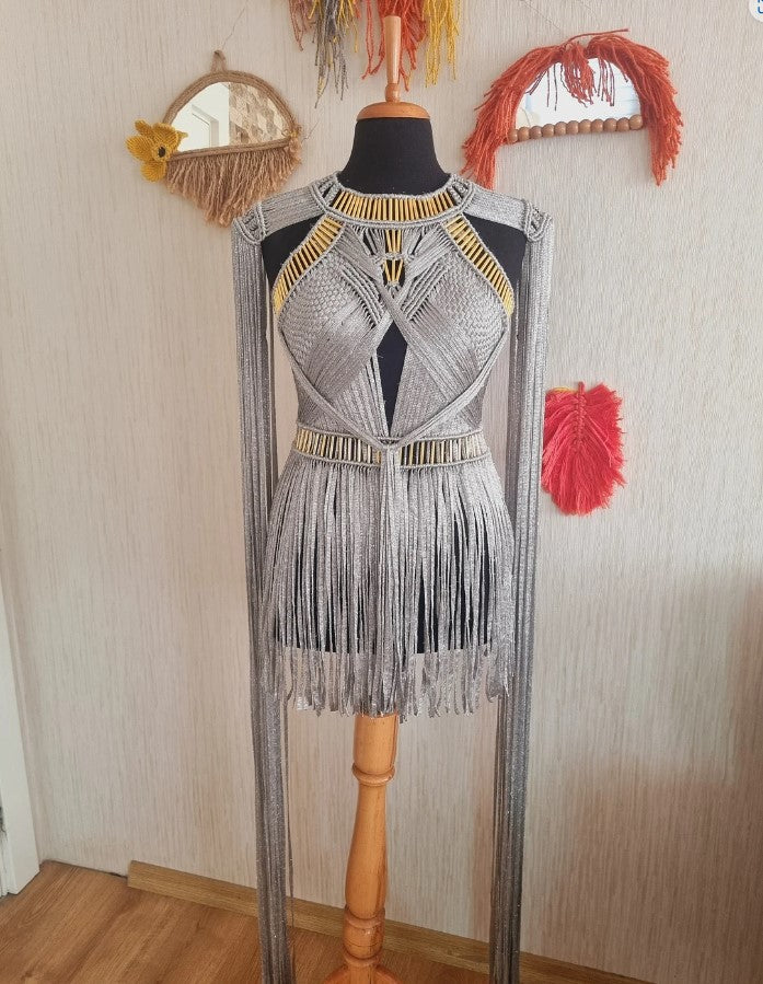 Festival Macrame dress, Burning man Outfit, Macrame dress, Festival clothing