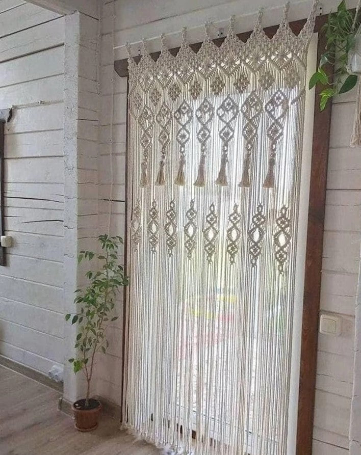 Macrame Curtains for Doorways, Window Curtains Wall Decor