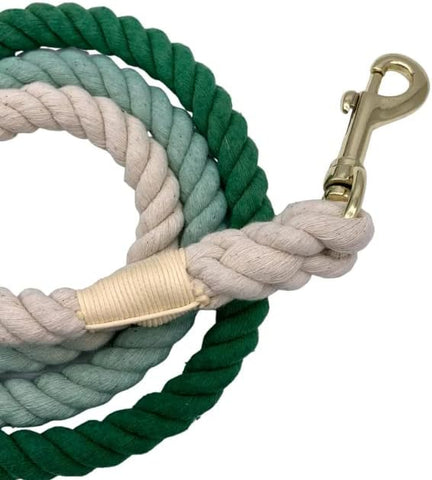 Green Ombre Cotton Rope Dog Leash Handmade Rope Leashes for Dogs Rope Dog Leash Rope Cute Dog Leash Braided Dog Leash Cotton Rope Leash for Small Dogs 5FT Organic Cotton