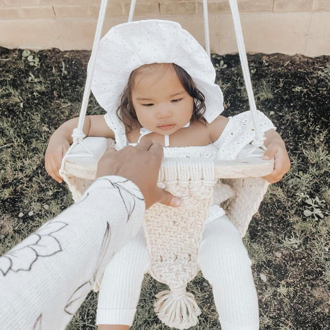 Macrame Baby Swing Natural rope hammock
