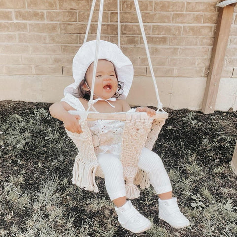 Macrame Baby Swing Natural rope hammock
