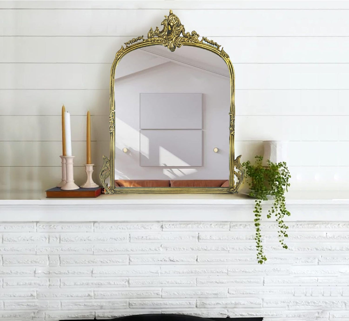 Victorian Arched Hand-Casted Full-Length Mirror