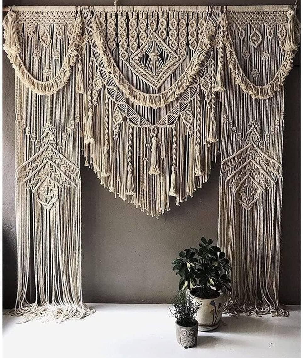 Handmade Macrame Large Curtain Bohemian Decoration Wall Arch Backdrop Wedding Wall Hanging
