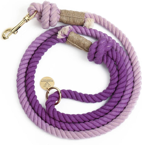 Purple Ombre Handmade Rope Leashes for Dogs Rope Dog Leash Rope Cute Dog Leash Braided Dog Leash Cotton Rope Leash for Medium Dogs Large Dogs 5FT Organic Cotton