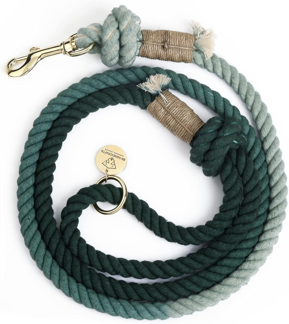 Dog Ropes Lesh Green Ombre Handmade Leashes Rope for Dog Medium size Organic Cotton ...