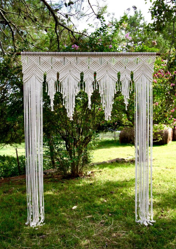 Macrame Curtain Wall Hanging Backdrop, Wedding Backdrop